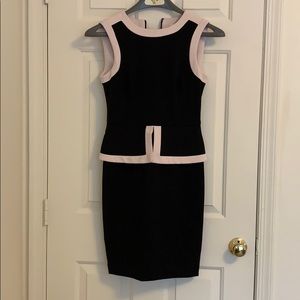 Black and Pink Calvin Klein Peplum Dress
